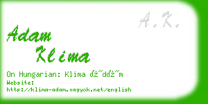 adam klima business card